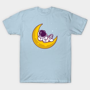 Cute Astronaut Sleeping On The Moon T-Shirt